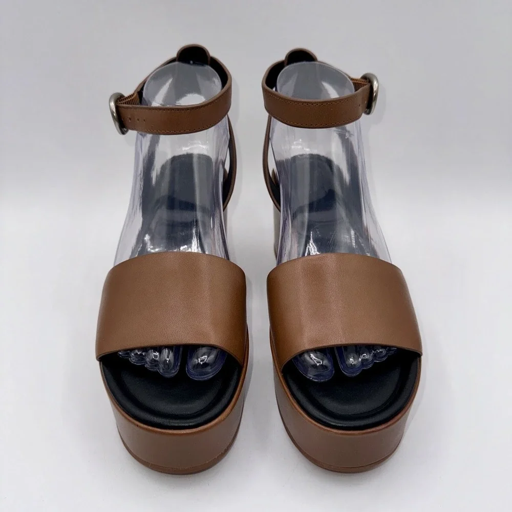 Vince. Phillipa Sandals Women's Size 6.5 EU 36.5 Sequoia Brown Leather‎